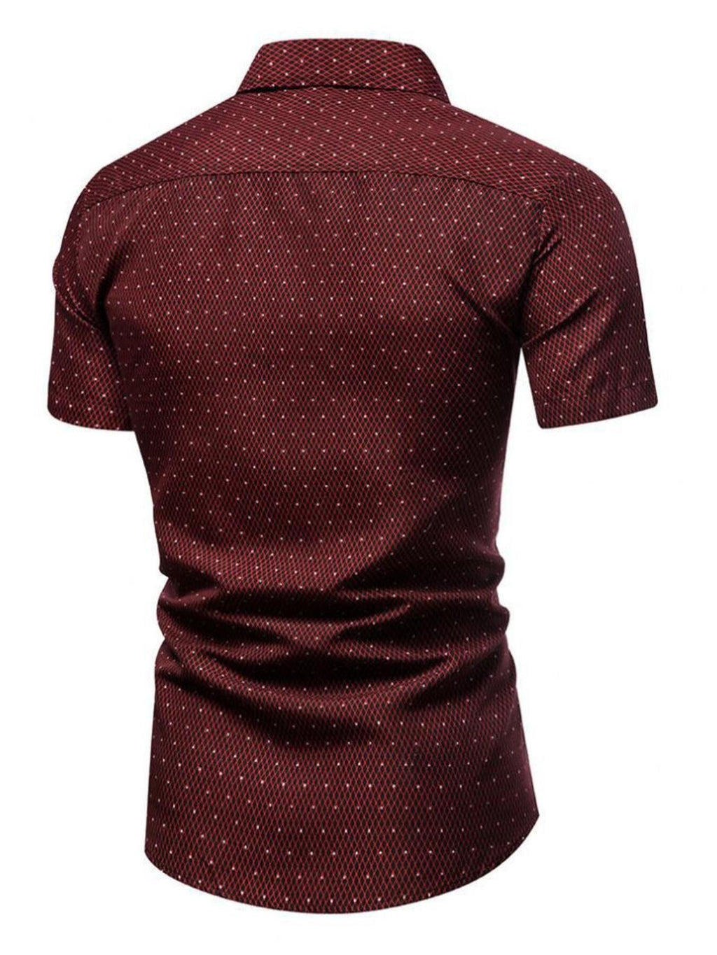 Men's Slim Fit Short Sleeve Dotted Shirt