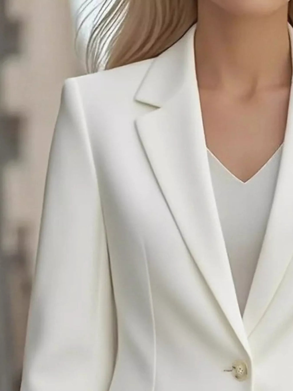 Lapel Collar One Button Blazer