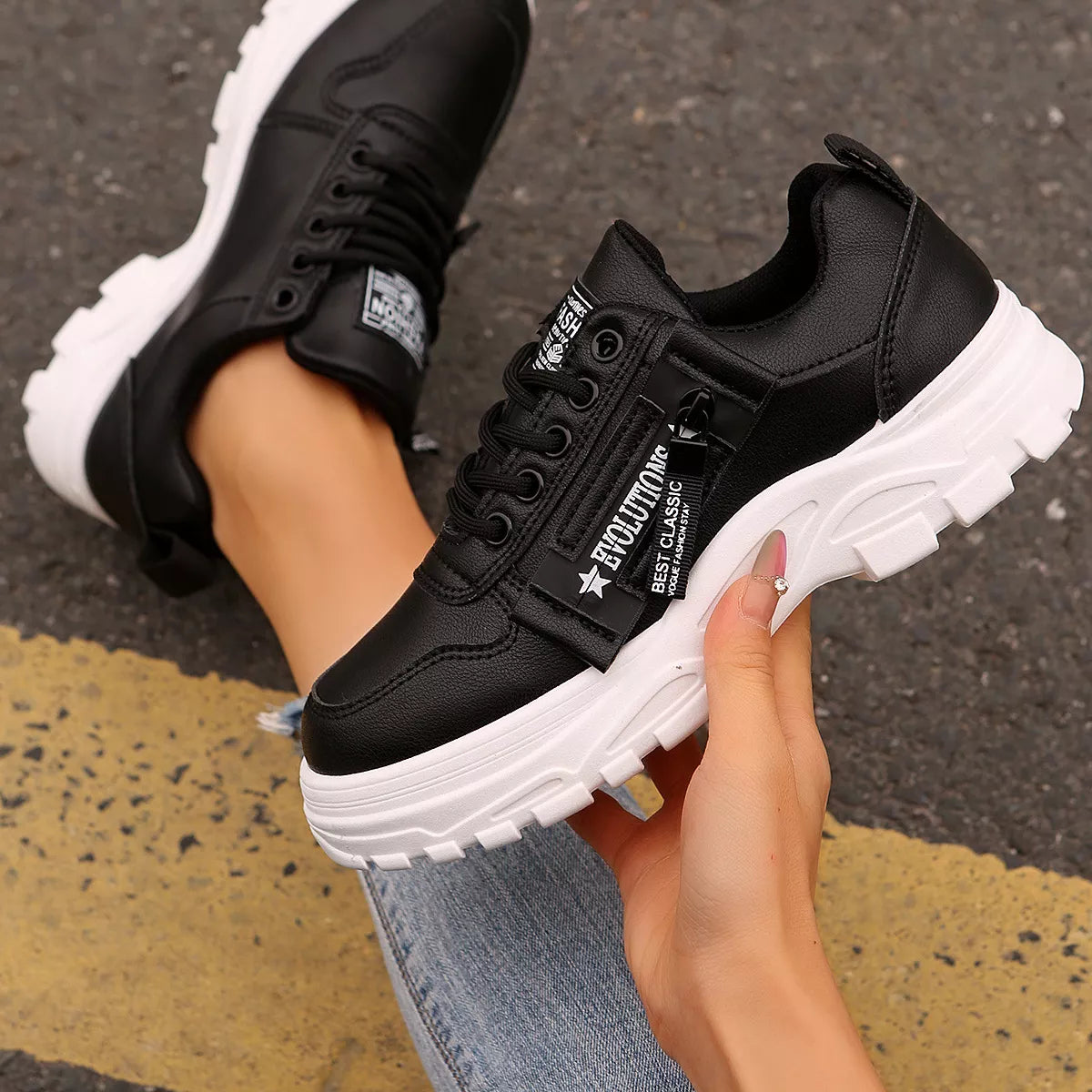 Lace Up Round Toe Athletic