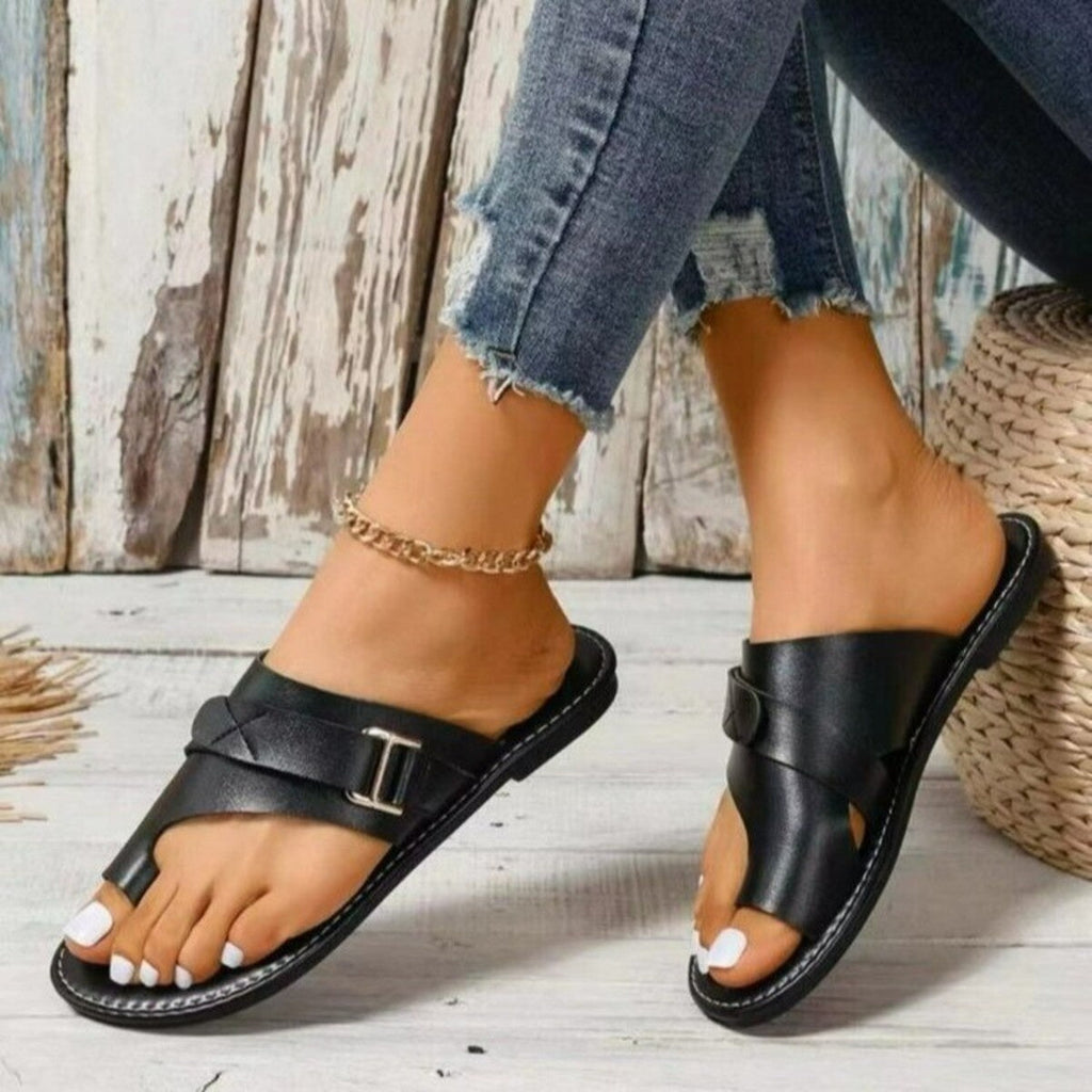 Toe Ring Buckle Sandals