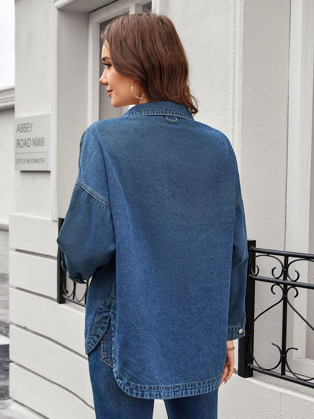Vintage Wash Button-Down Denim Jacket