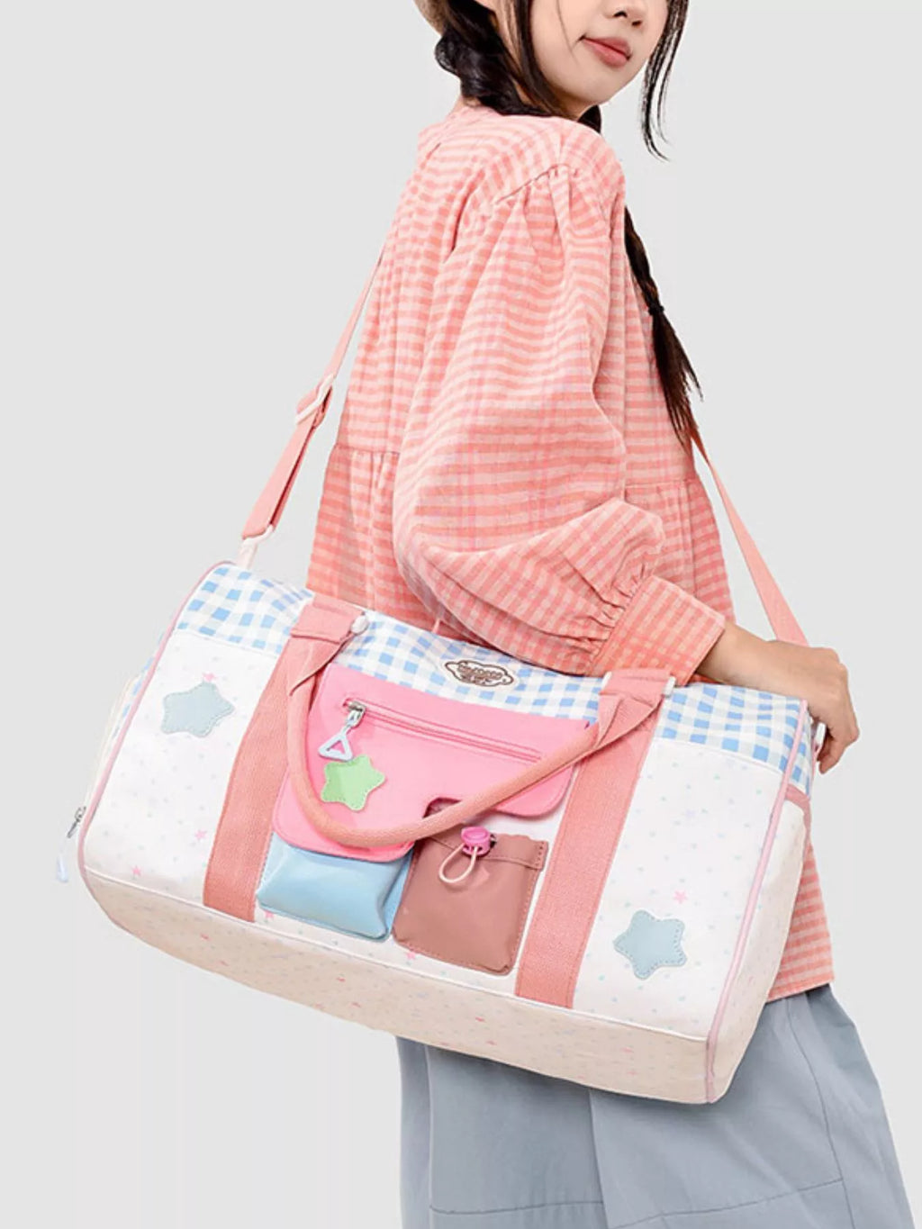 Color Block Large Capacity Travel Bag