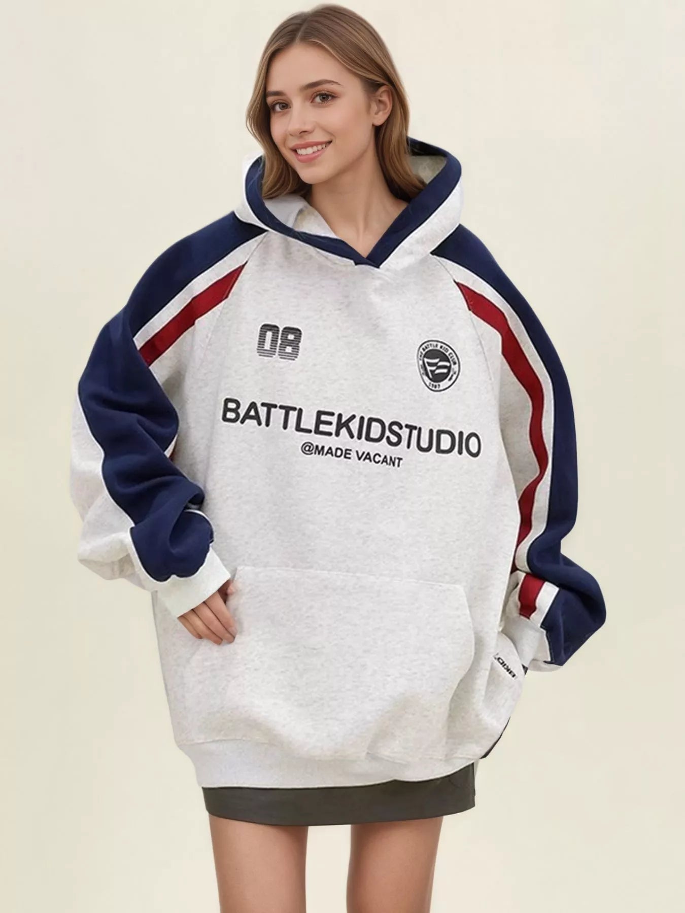 Oversized Raglan Sleeve Hoodie