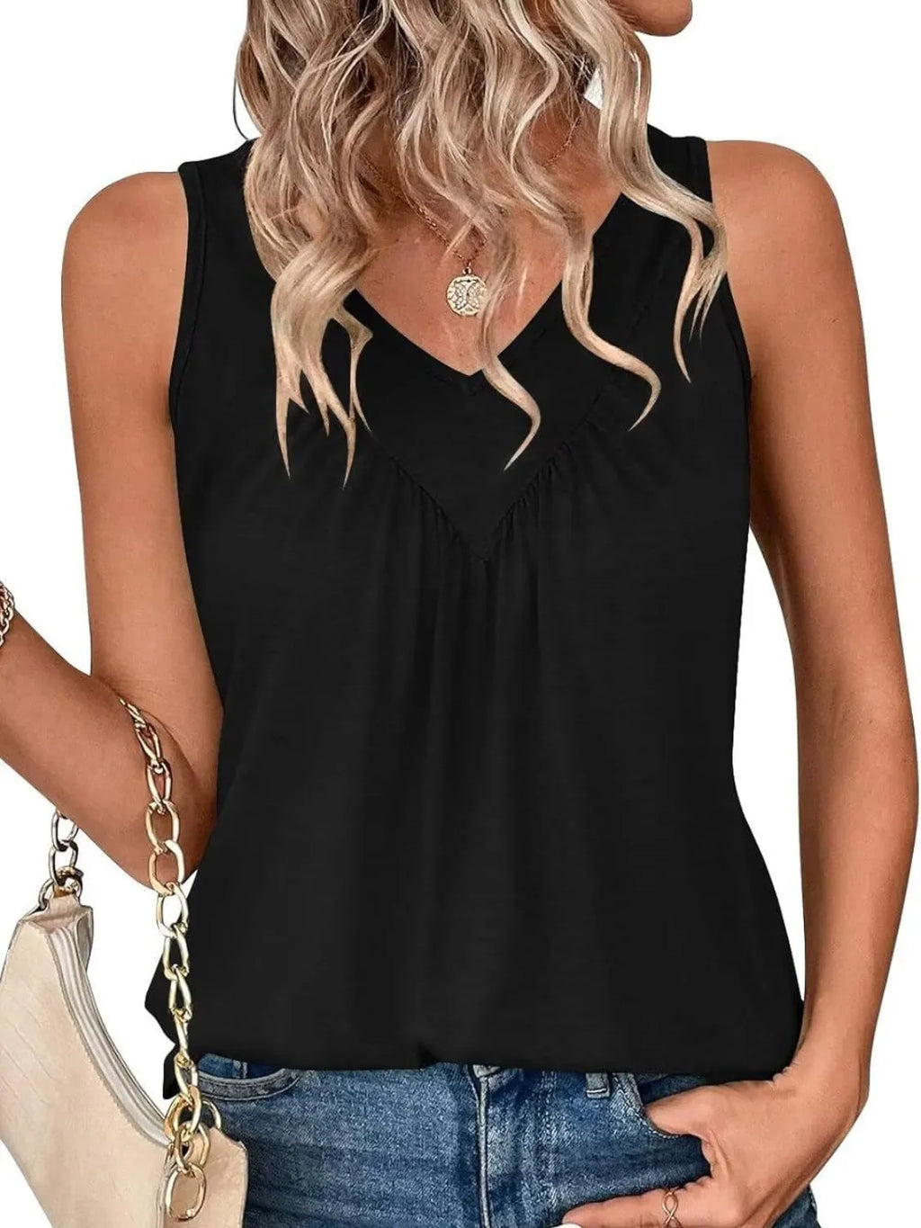 Ruched V-Neck Tank
