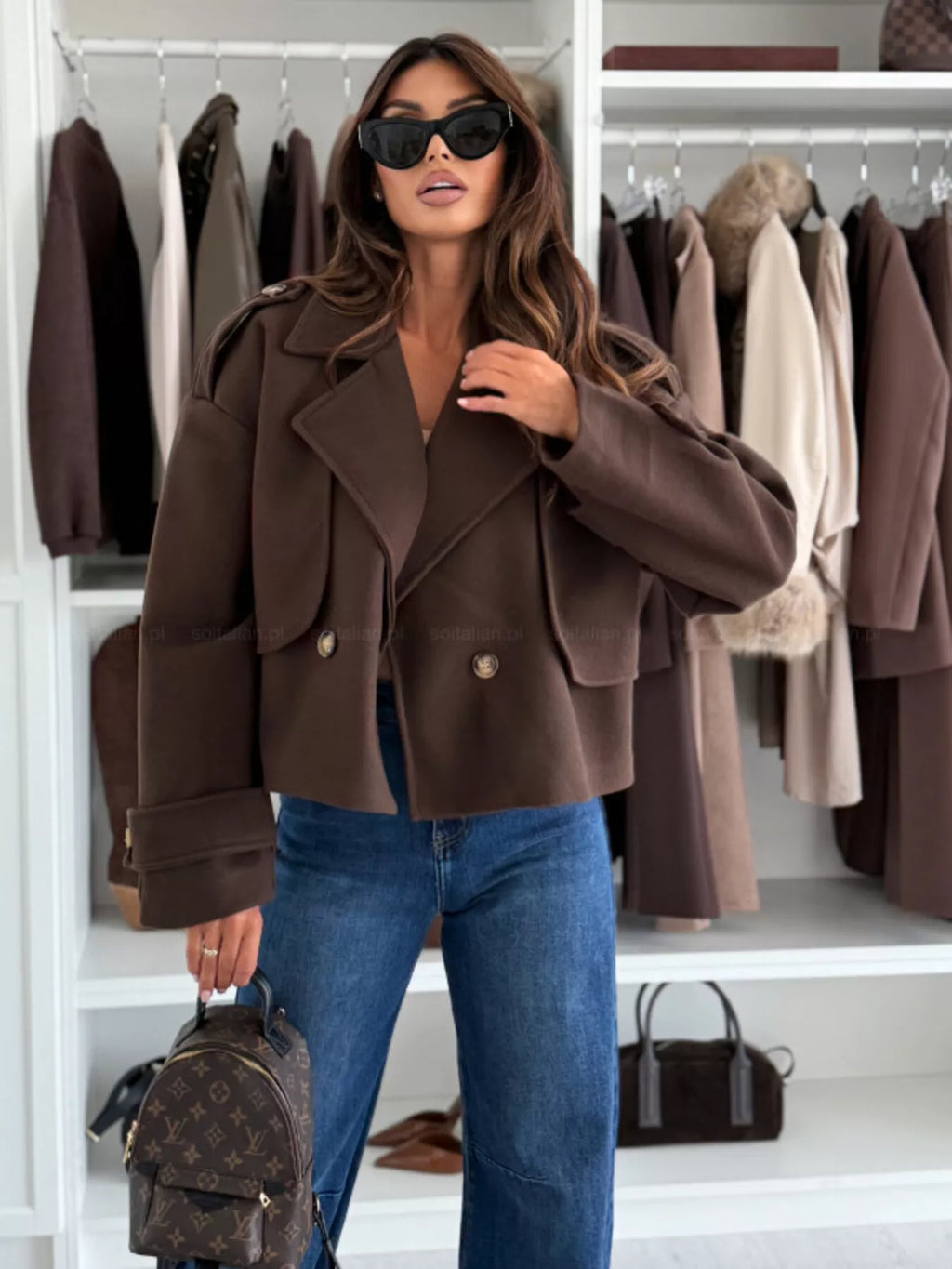 Double-Breasted Cropped Outerwear