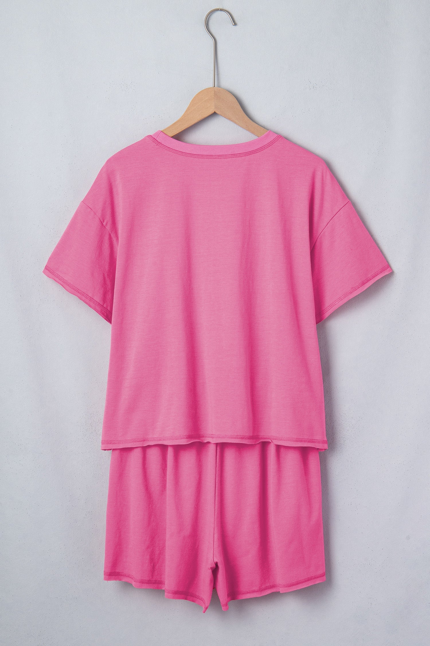 Solid Tee & Stipe Waistband Short Set