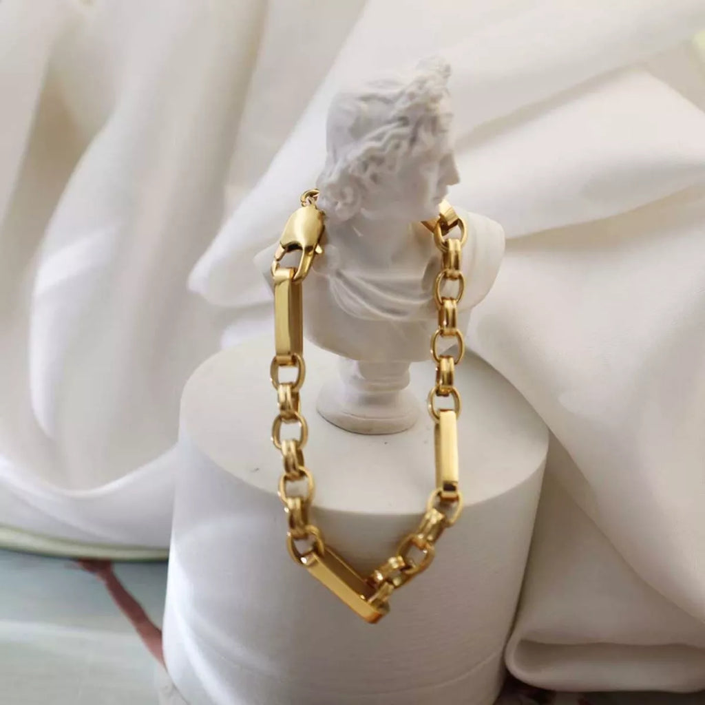 18K Gold-Plated Chunky Gold Chain Link Bracelet