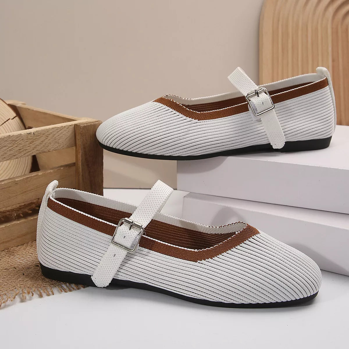 Round Toe Mesh Slip-Ons