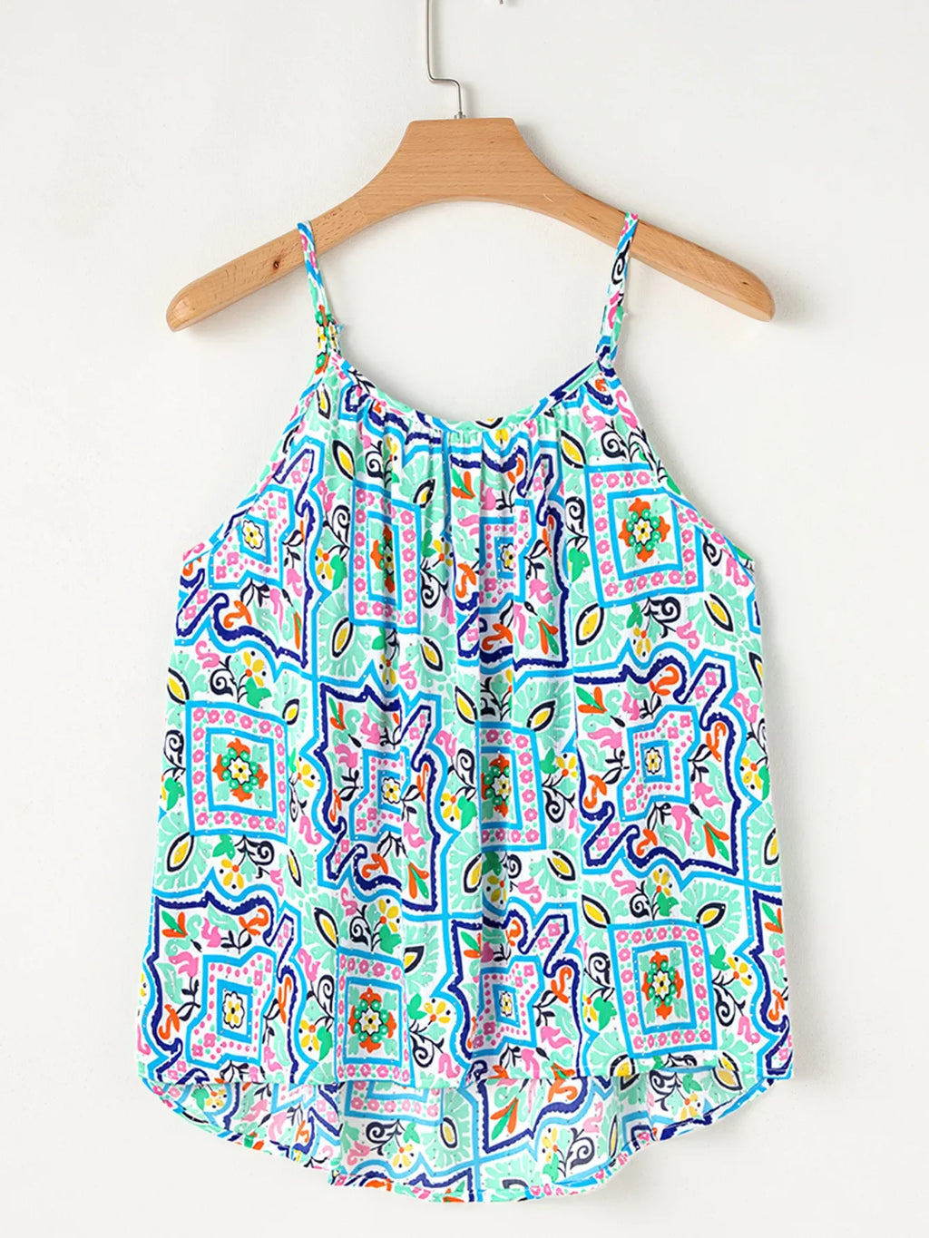 Rhinestone Floral Printed Cami Top