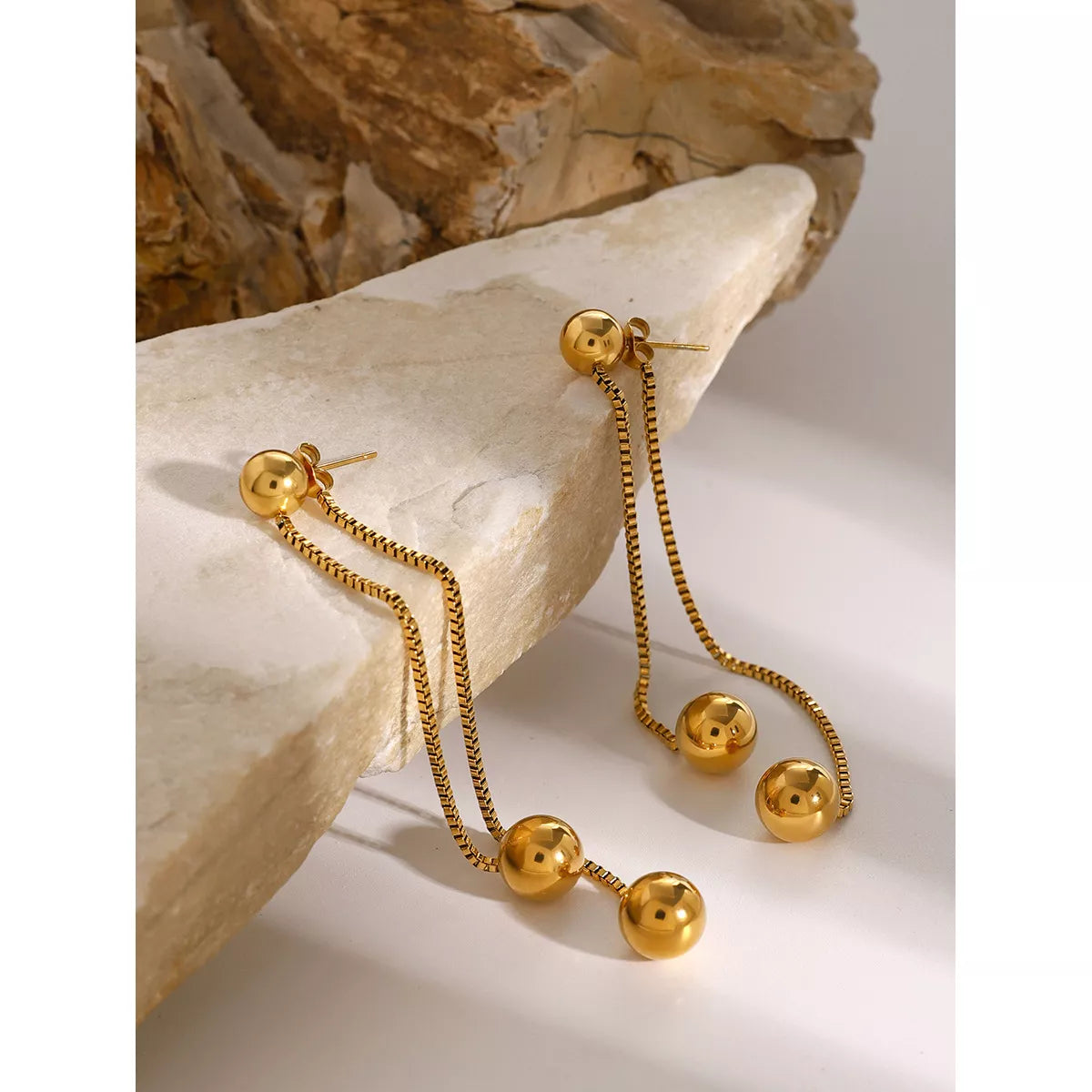 18K Gold-Plated Ball Drop Earrings