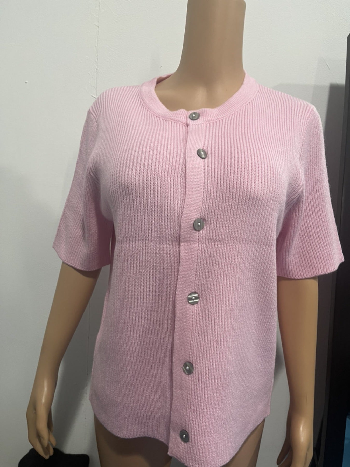 Short Sleeve Button-Down Cardigan