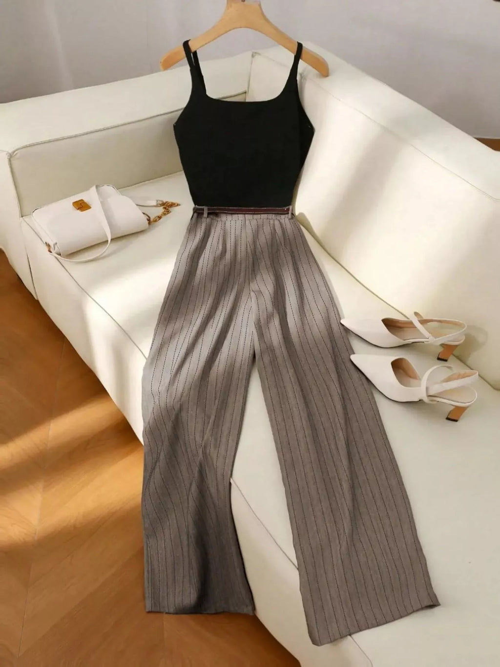 Sleeveless Top and Wide-Leg Pants Set