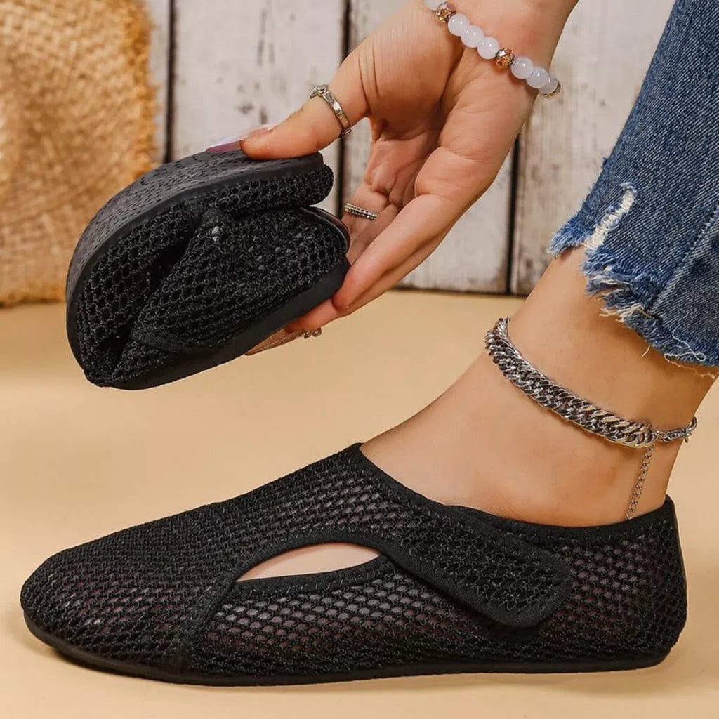 Mesh Round Toe Slip-Ons