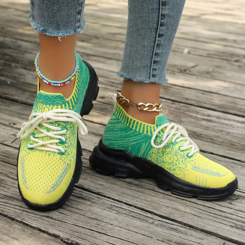 Round Toe Lace Up Sneakers