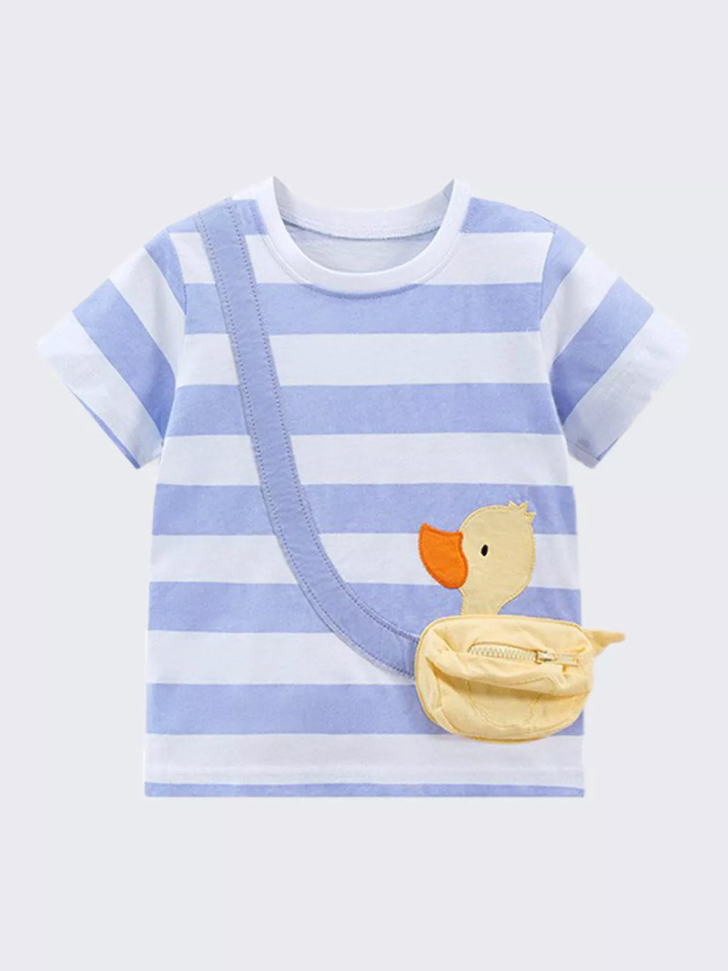 Children's Duck Applique Striped T-Shirt