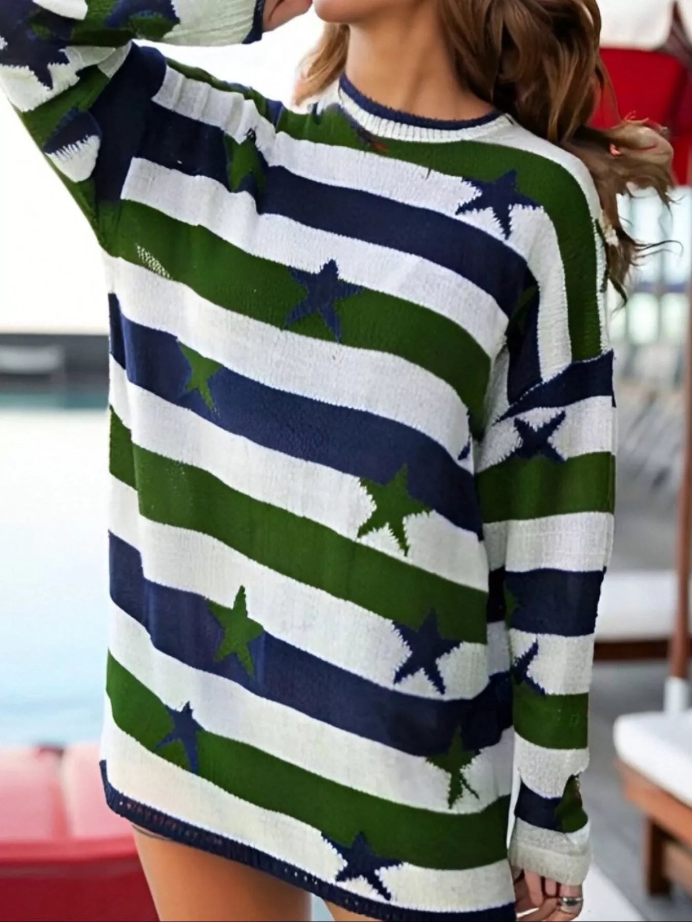 Stars and Stripes Long Sleeve Sweater