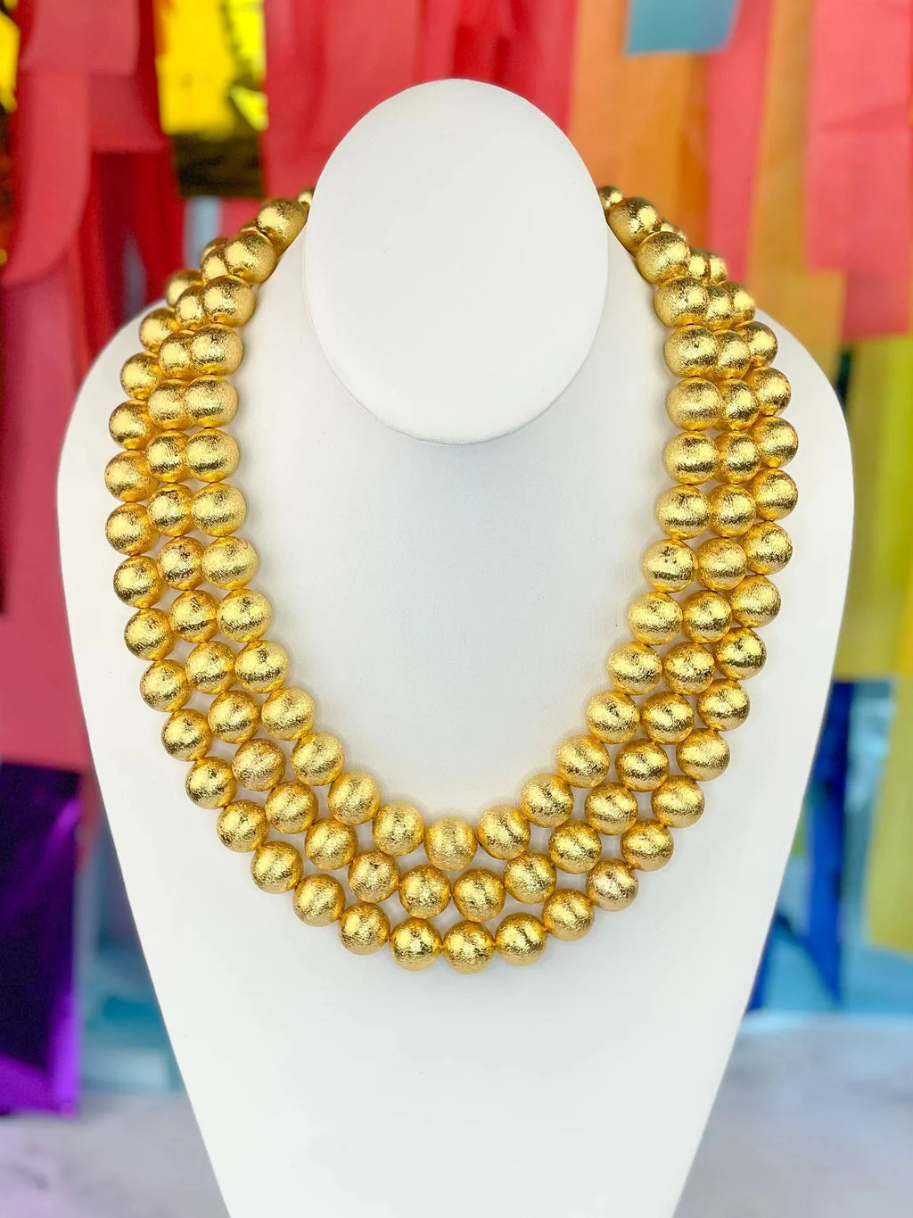 BRIANNA CANNON - 
3 Strand Gold Beaded Brianna Necklace