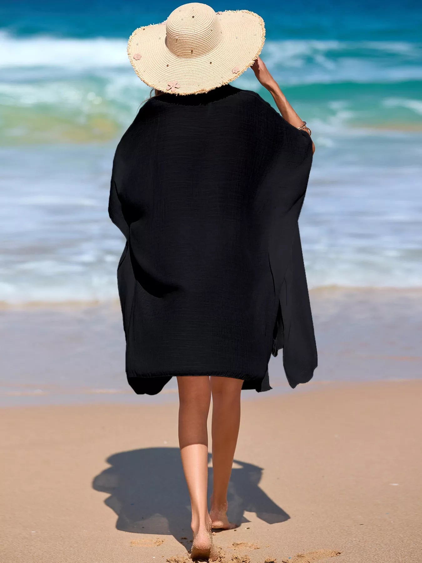 Relaxed Fit Button Up Cover-Up Dress
