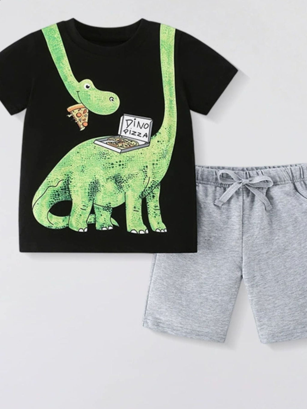 Children's Dinosaur Round Neck Tee and Shorts Set