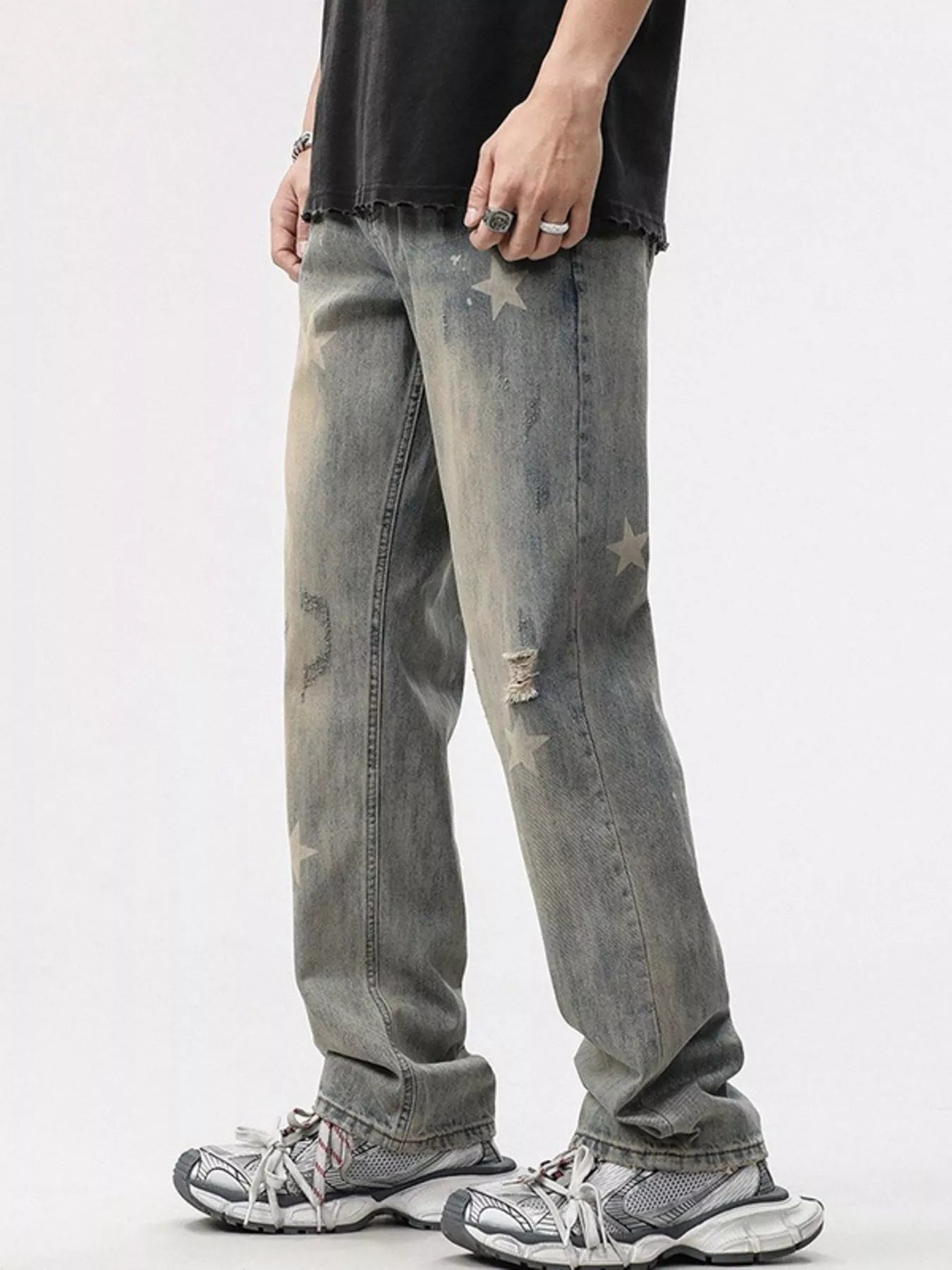 Men's Star Wide Leg Jeans