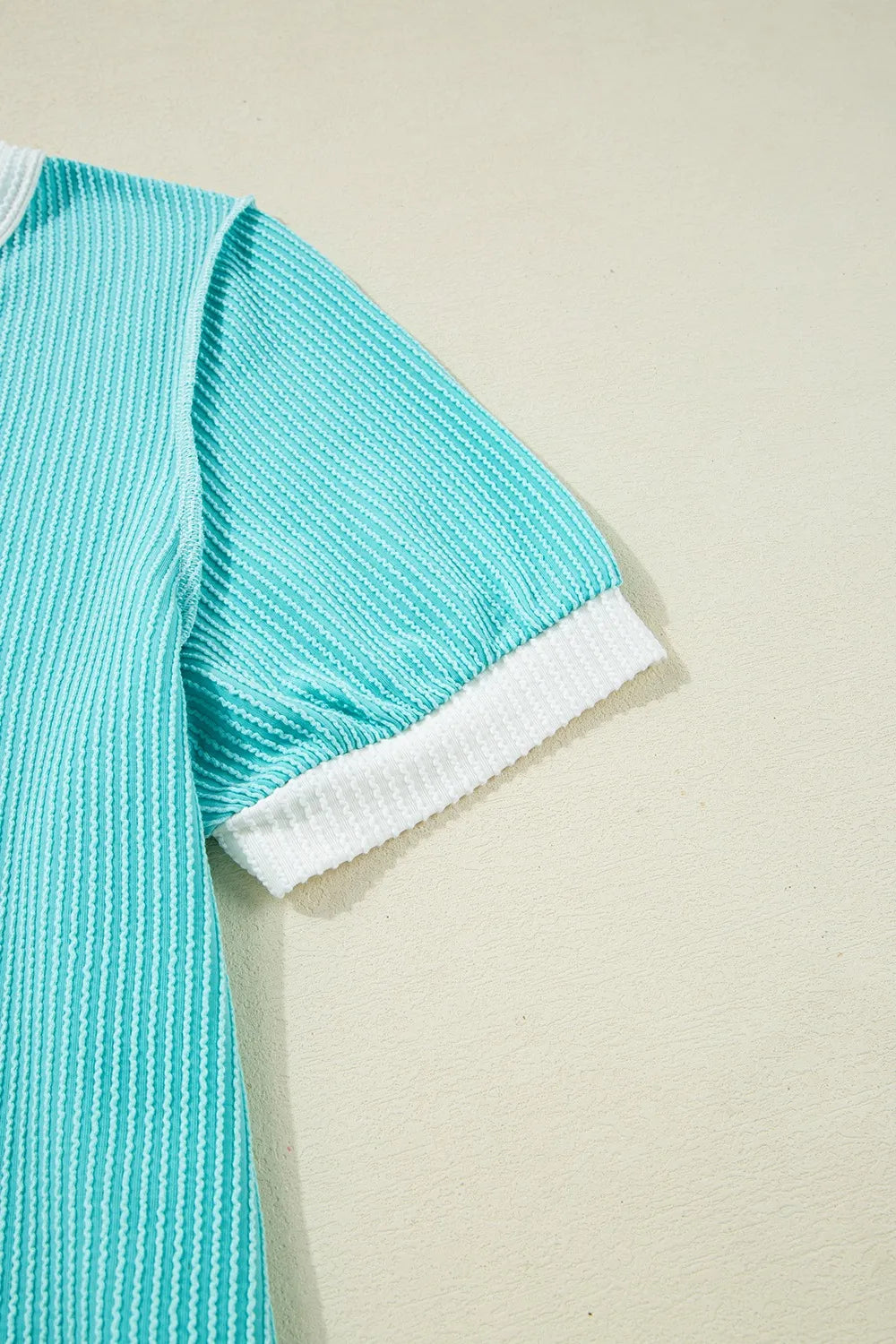 Corded Half Button Henley T Shirt