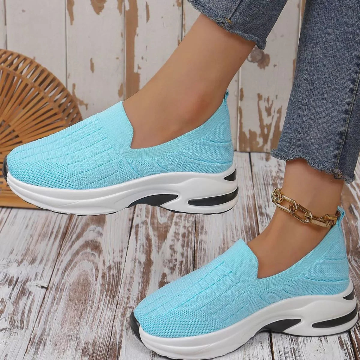 Round Toe Mesh Slip-Ons
