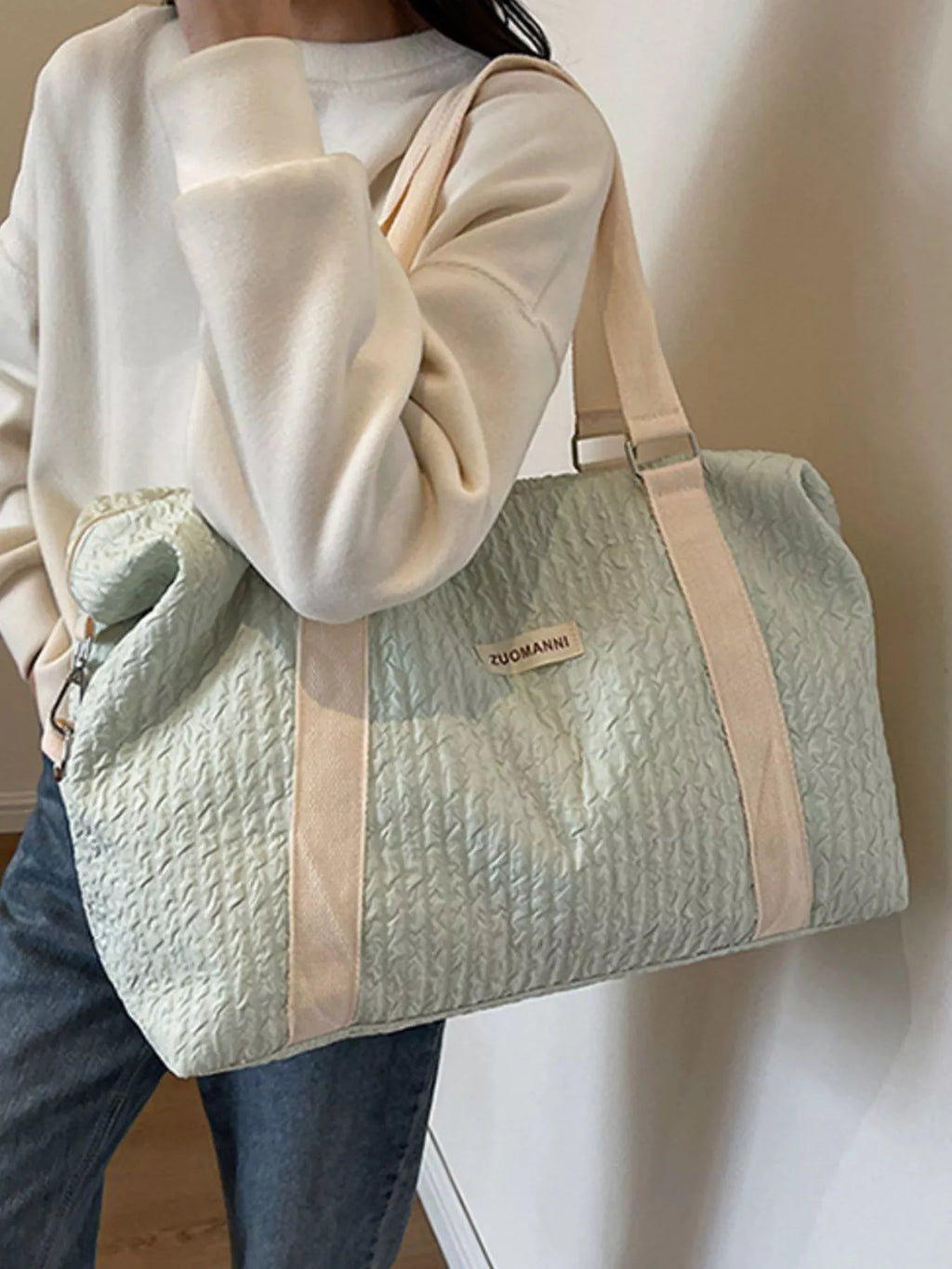 Texture Travel Bag with Adjustable Strap