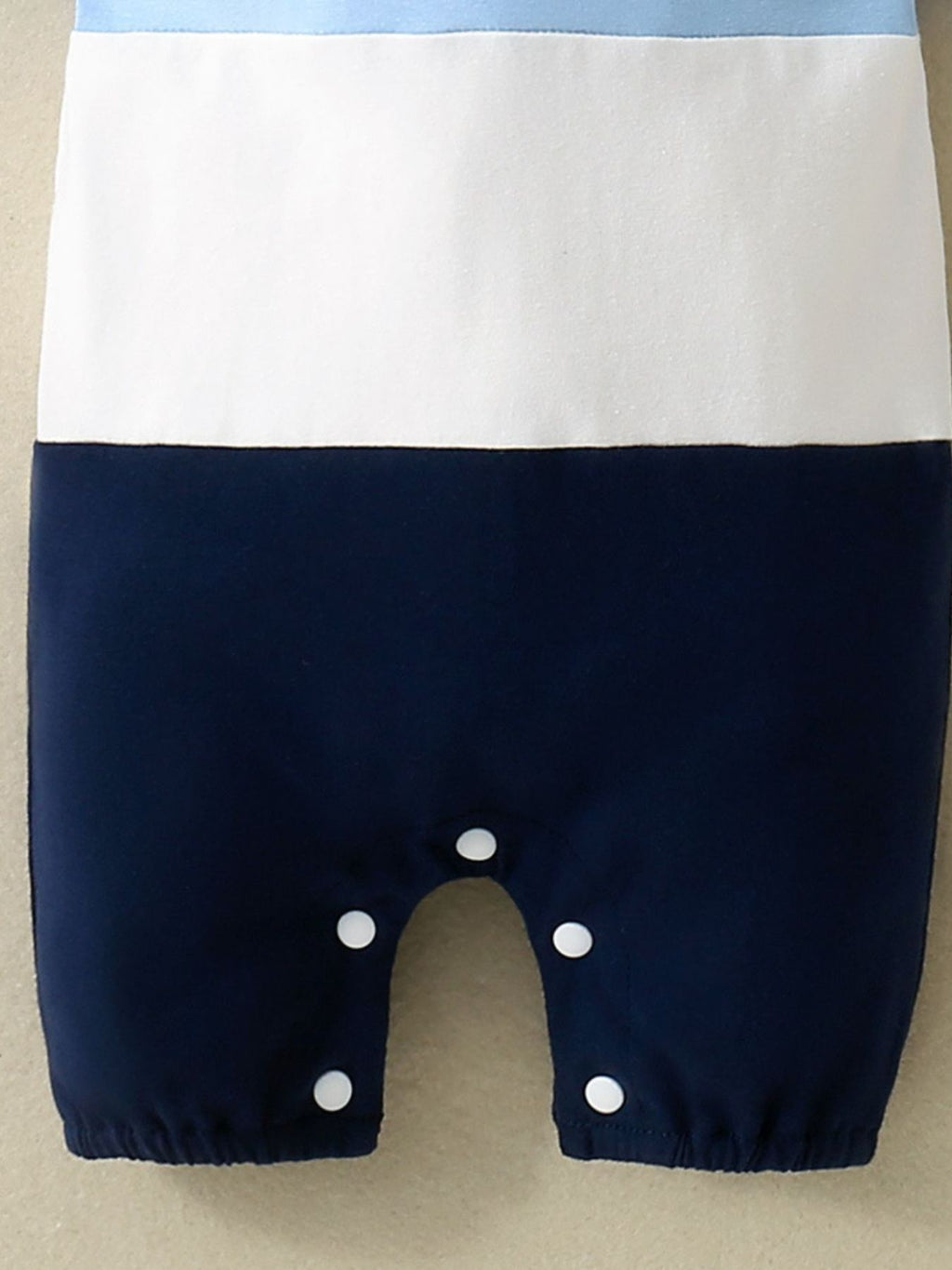Children's Color Block Polo Collar Short Sleeve One-Piece