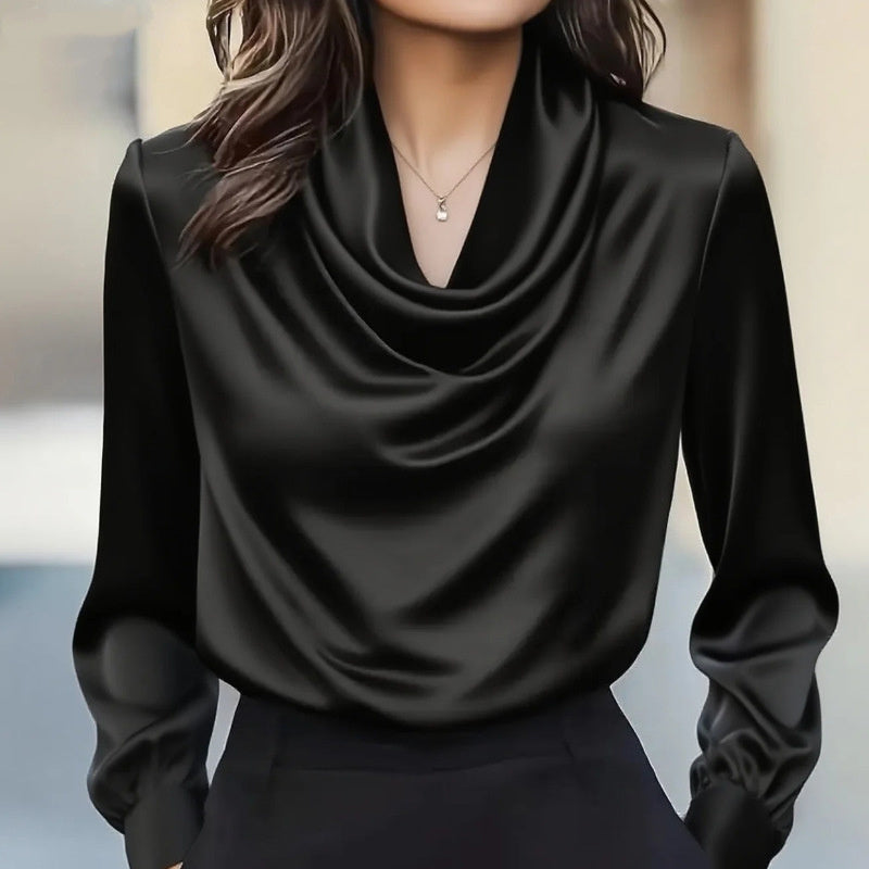 Women's Elegant Draped Neck Blouse