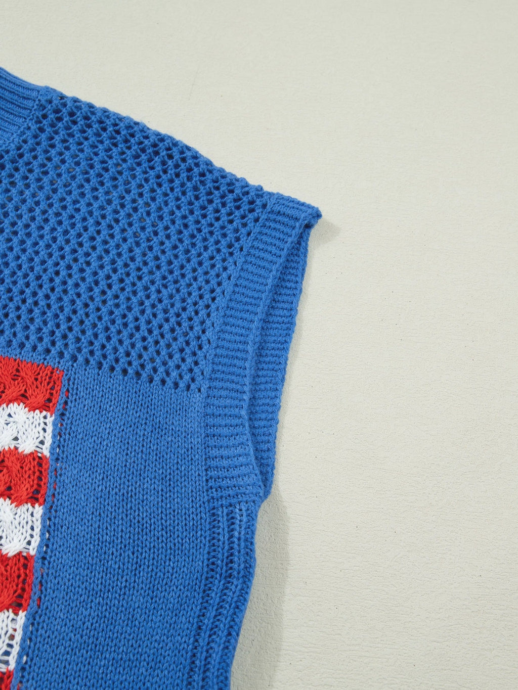 Flag Graphic Short Sleeve Sweater Top