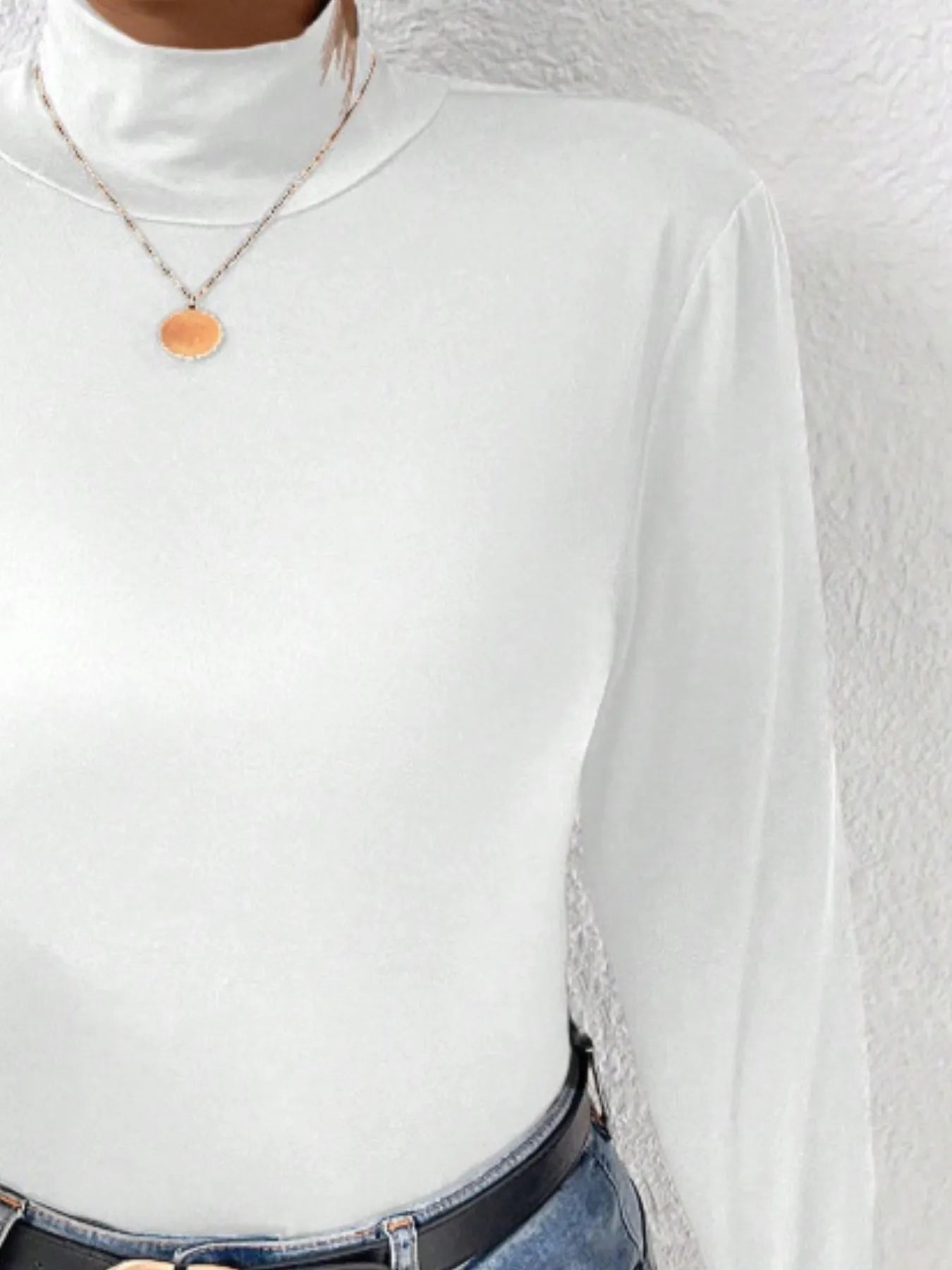 Plus Size Long Sleeve Fitted Turtleneck T-Shirt
