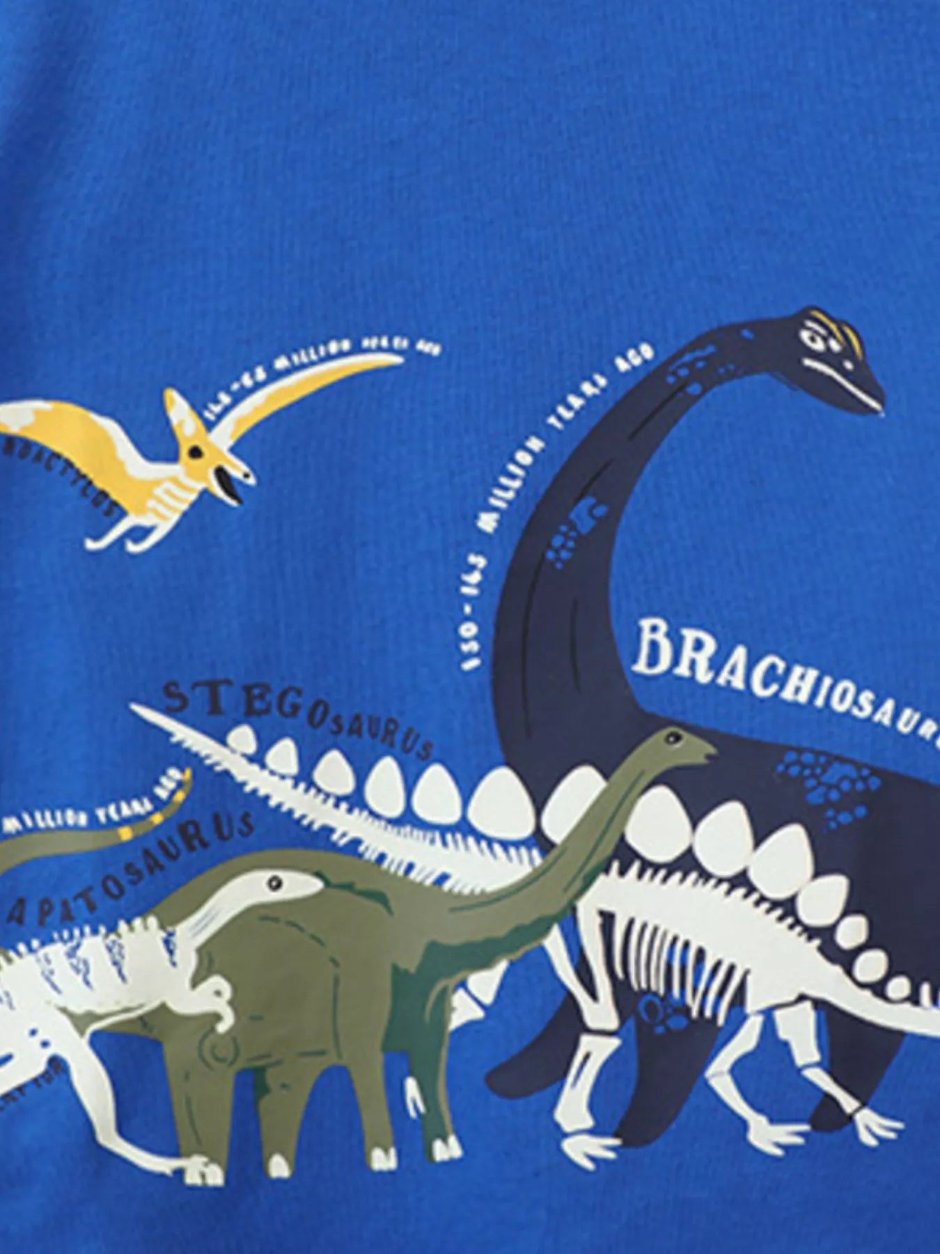 Children's Dinosaur Print Crew Neck Short Sleeve T-Shirt
