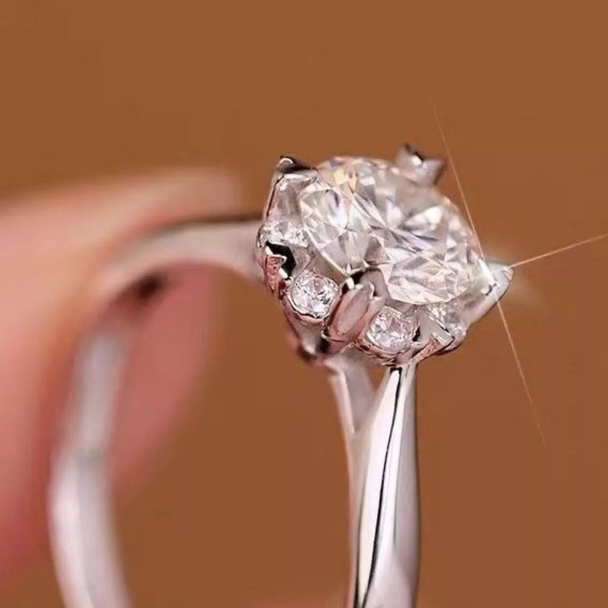 925 Sterling Silver Moissanite Ring