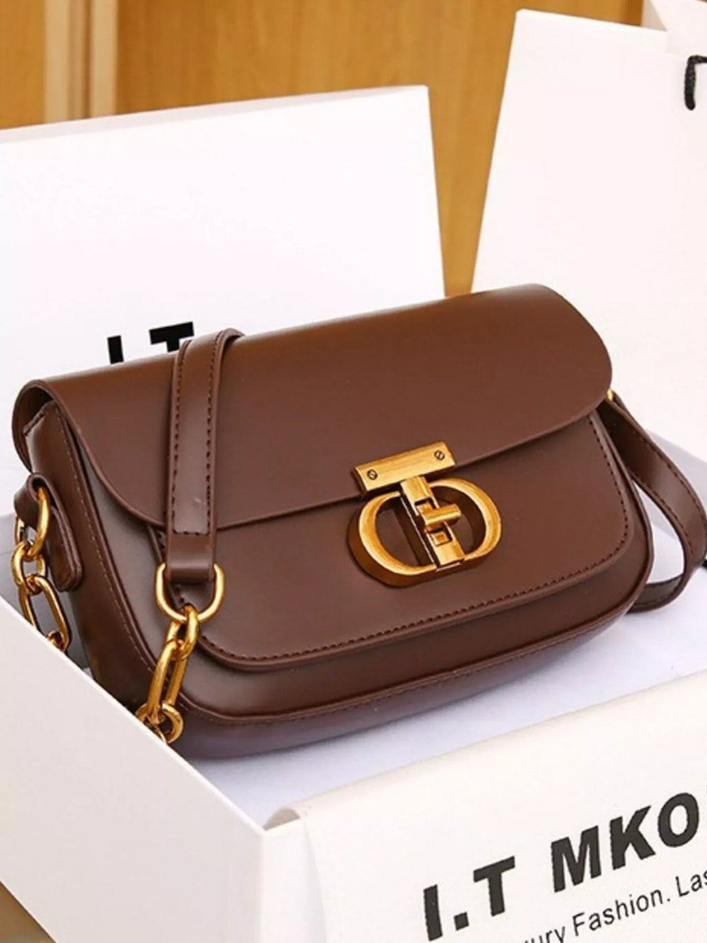 Leather Flap Shoulder Bag