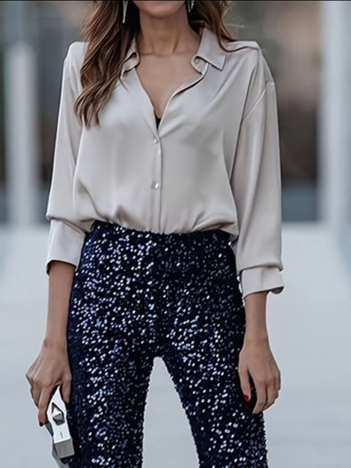 Collared Neck Button Up Shirt