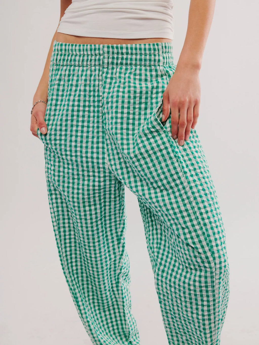 Gingham Relaxed Fit Pants