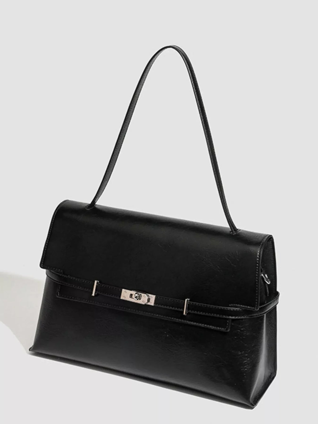 Buckle Leather Shoulder Bag