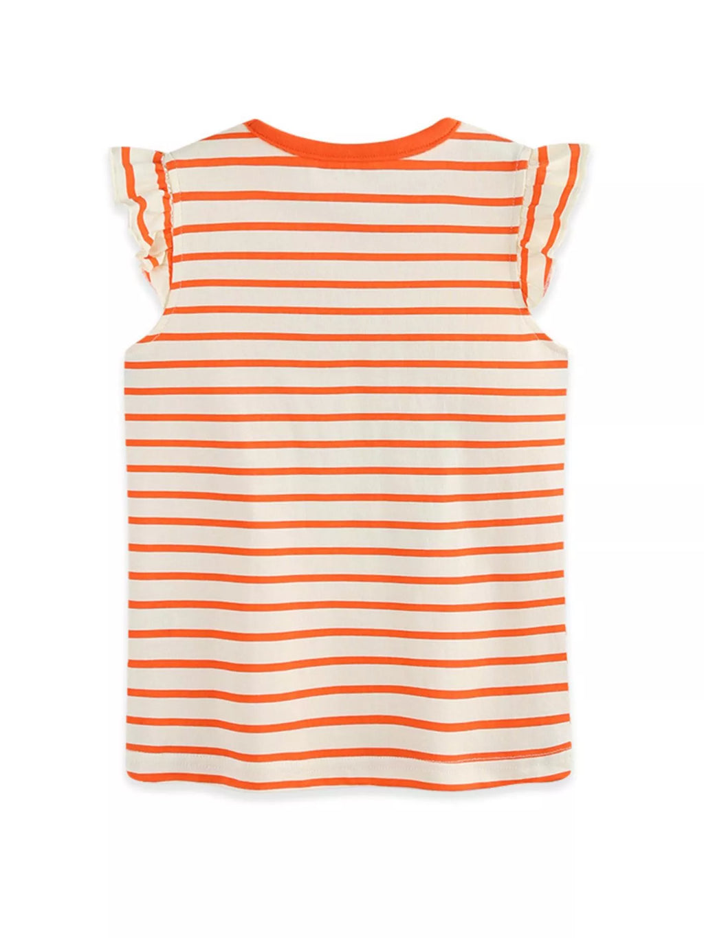 Children's Striped Fruit Print Ruffle Sleeve Tee