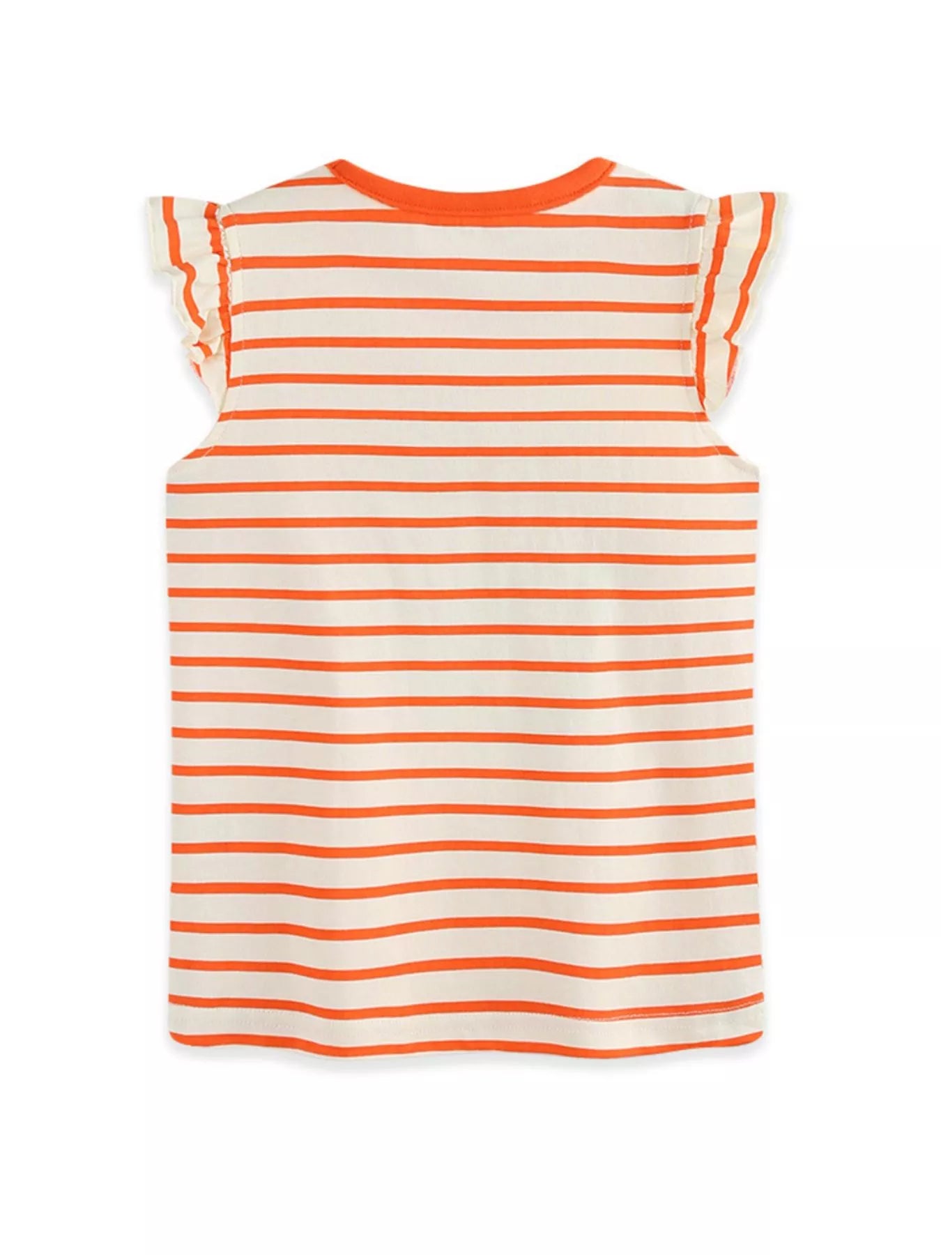 Children's Striped Fruit Print Ruffle Sleeve Tee