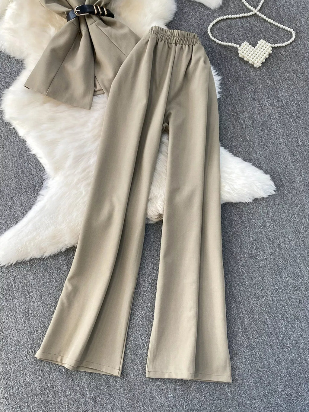 Sleeveless Top and Wide-Leg Pants Set