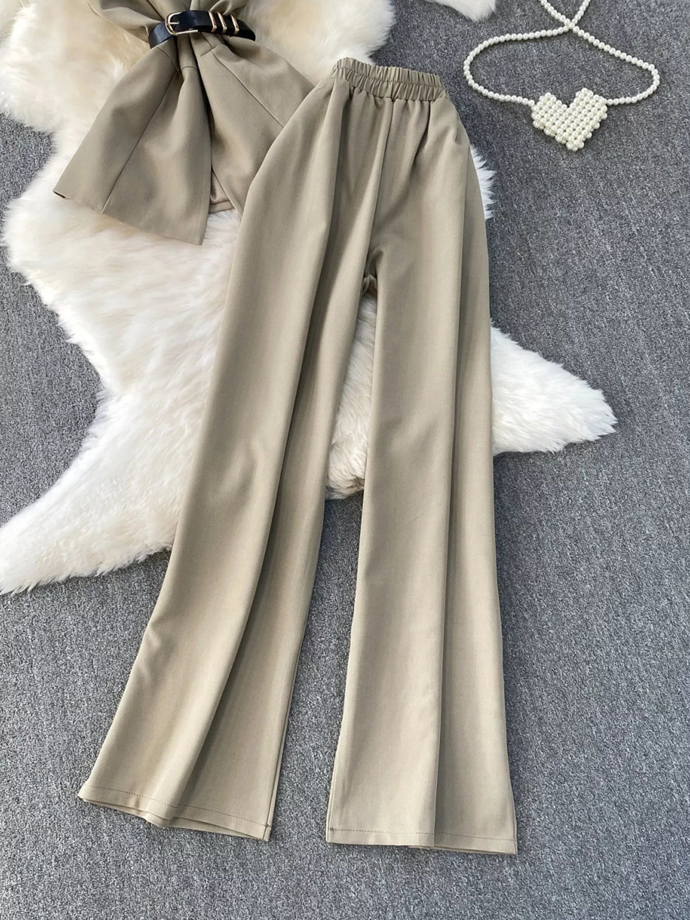 Sleeveless Top and Wide-Leg Pants Set
