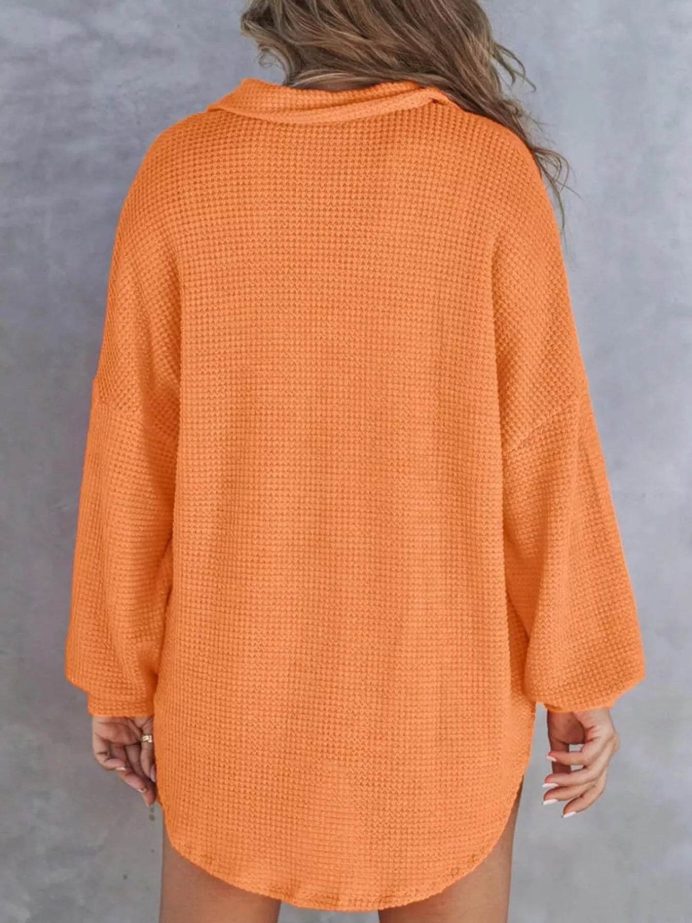 Waffle Knit Button Detail T-Shirt with Pocket