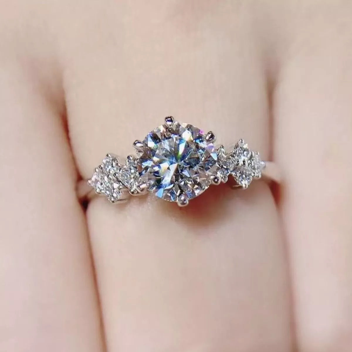 2 Carat Moissanite 925 Sterling Silver Ring