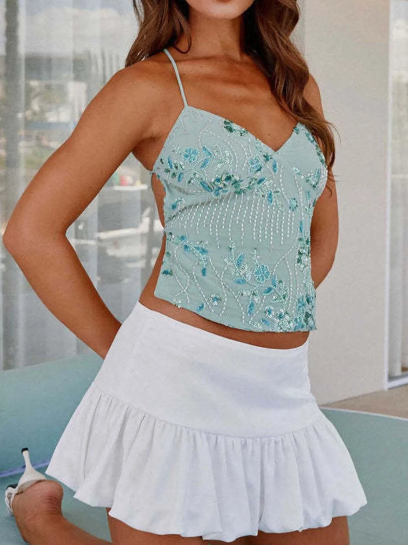 Crisscross Back V-Neck Cami