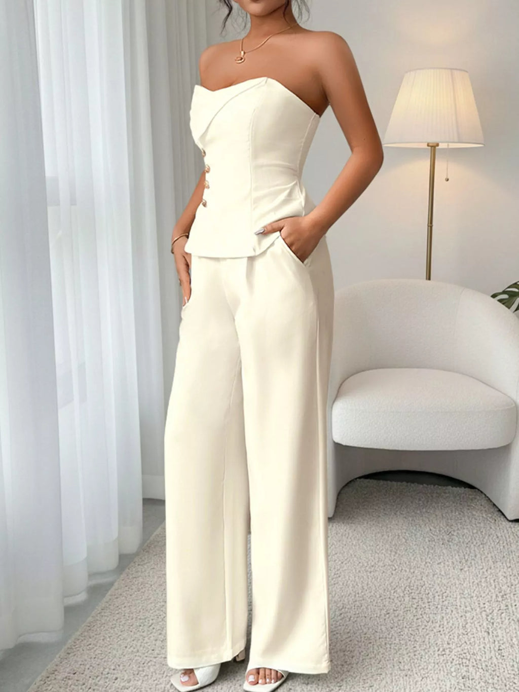 Sweetheart Neck Tube Top and PantsSet