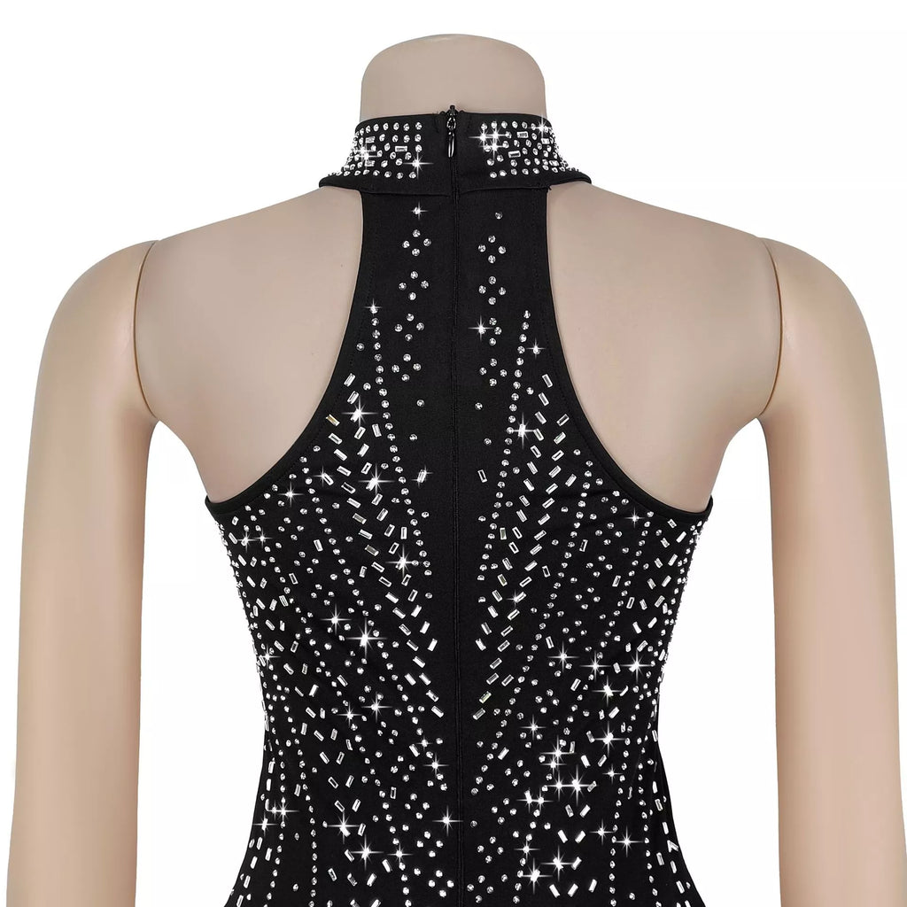 Sparkling Rhinestone Cutout Jumpsuit