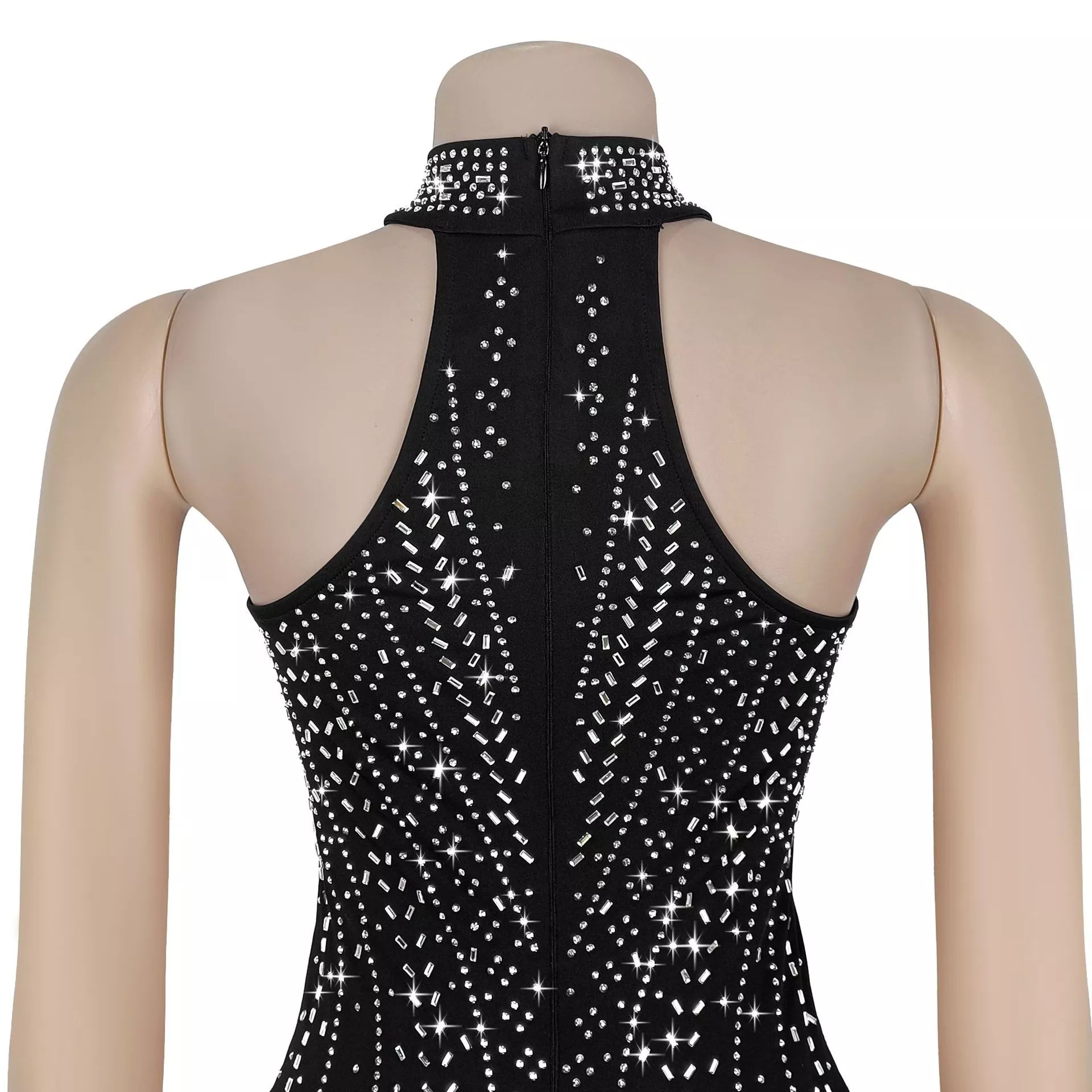 Sparkling Rhinestone Cutout Jumpsuit