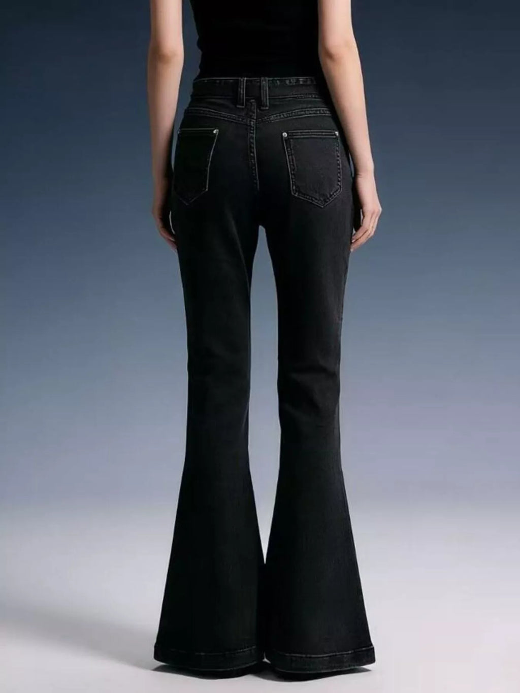 Bow-Tie High-Waisted Flare Jeans