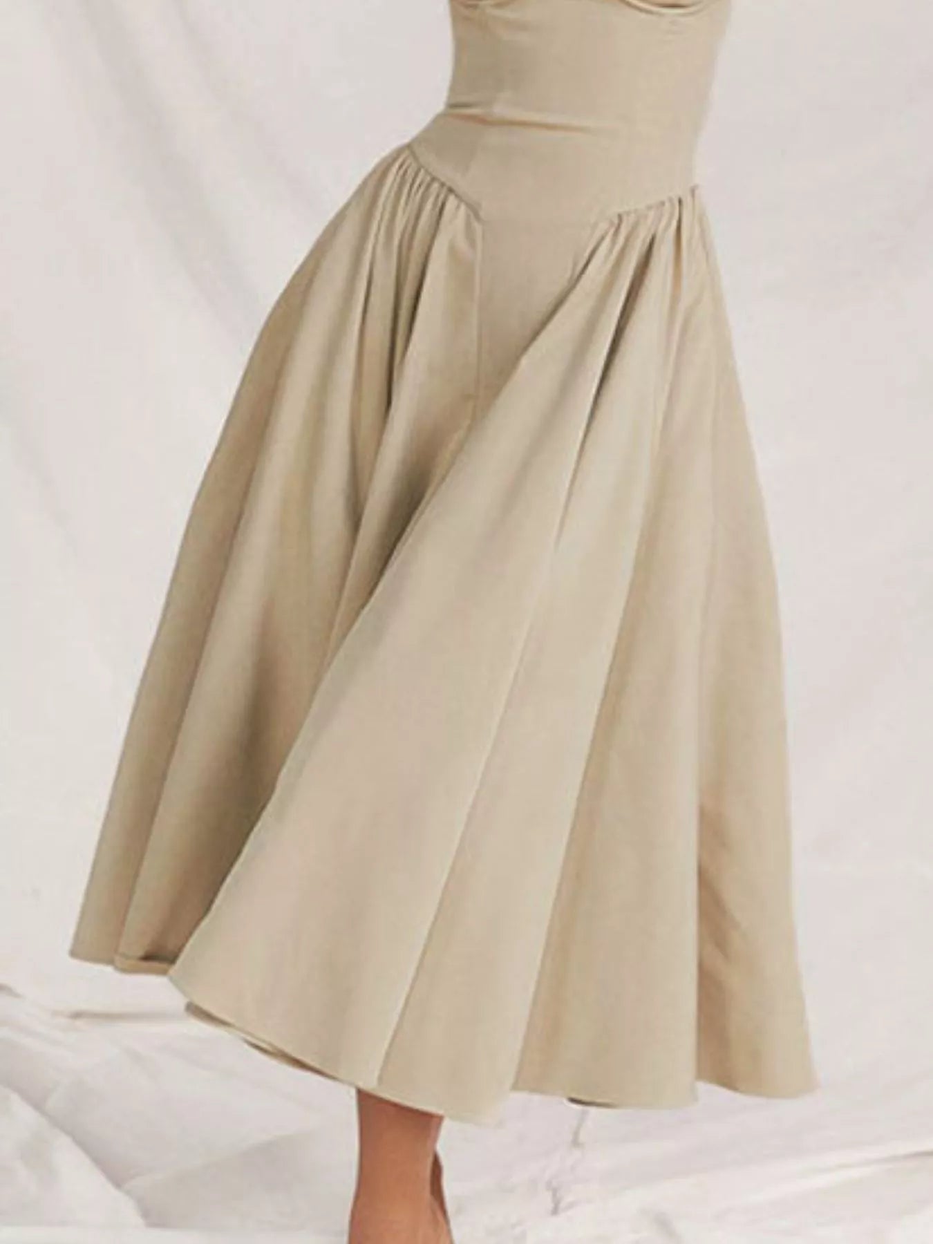 Sweetheart Neck Spaghetti Strap Midi Dress