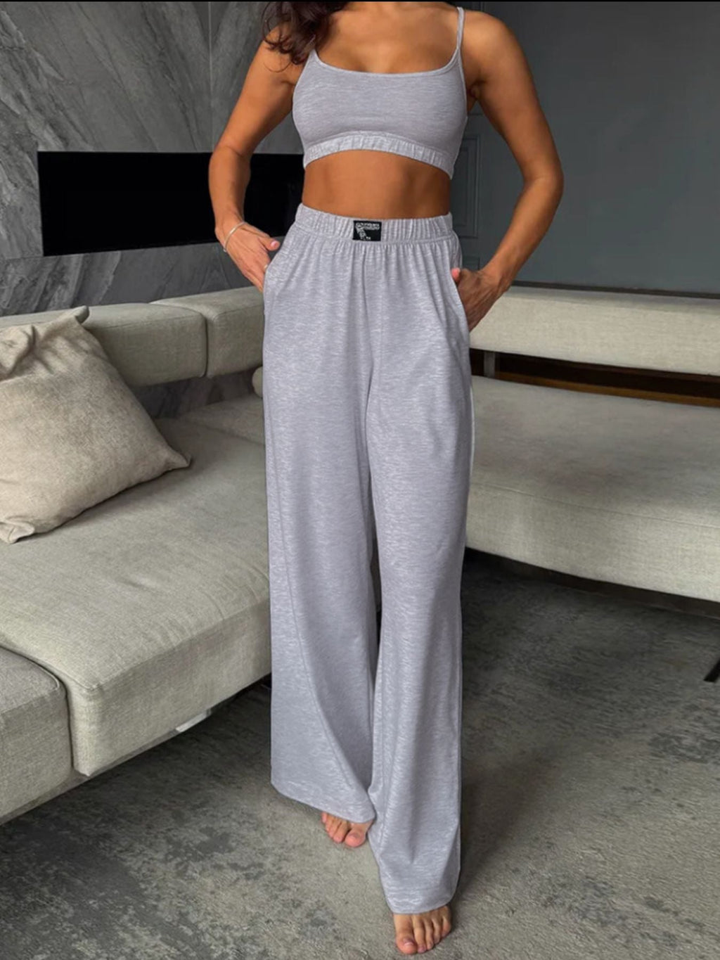 Scoop Neck Cami and Pants Set